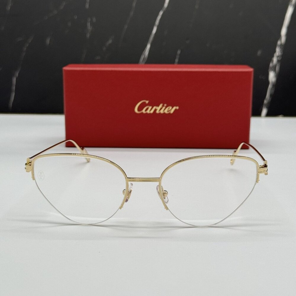 NEW CARTIER GOLD WOMEN EYEGLASSES CARTIER CT0157O 002
